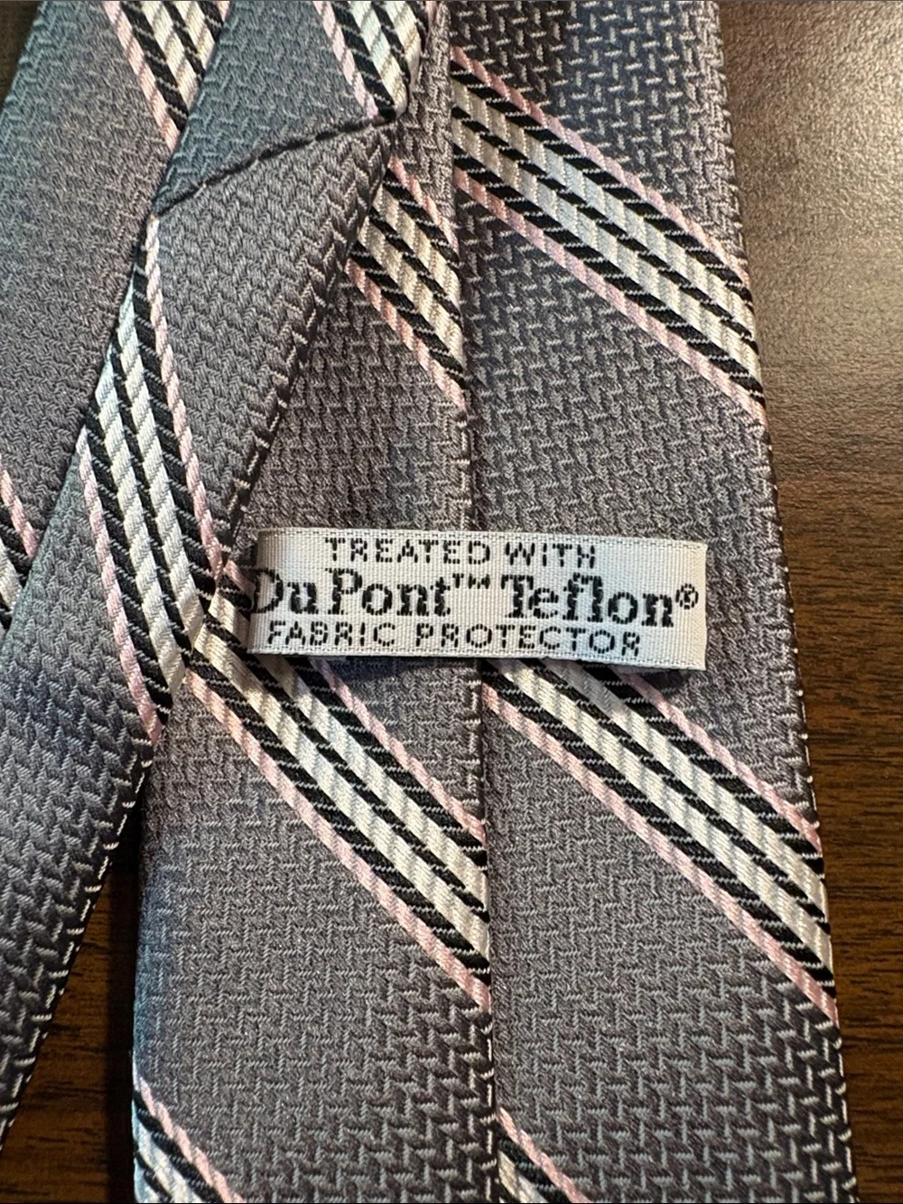 Classic Grey Striped clip-on Tie